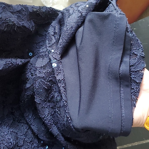 Women's Ralph Lauren Navy Blue Midi Dress Size 4 Fits size M - Picture 7 of 13